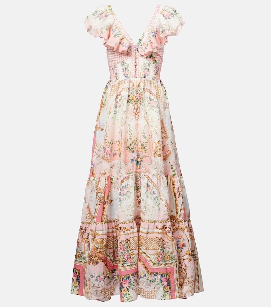 Tiered linen maxi dress