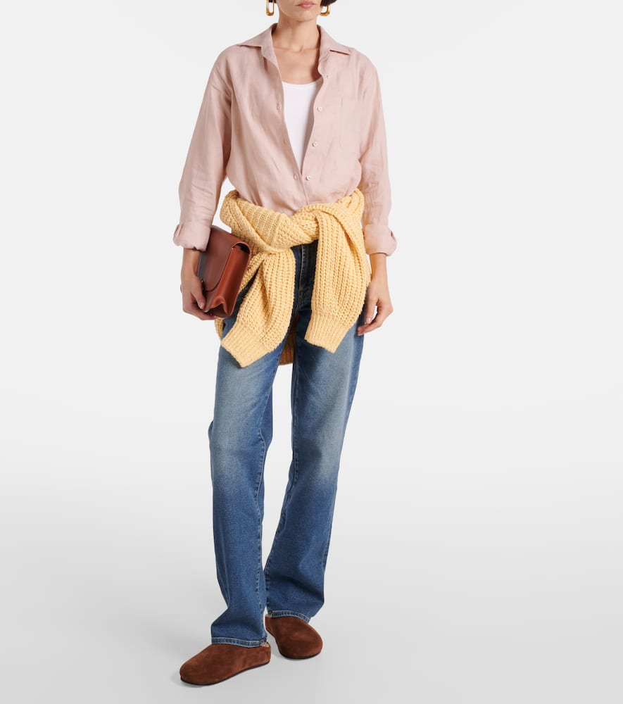 7 For All Mankind Ellie high-rise cotton-blend straight jeans