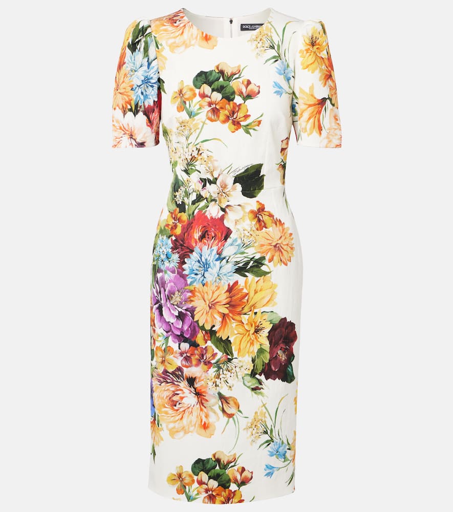 Floral woven midi dress