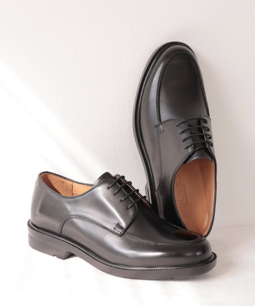 Casual U-tip Black Derby Shoes