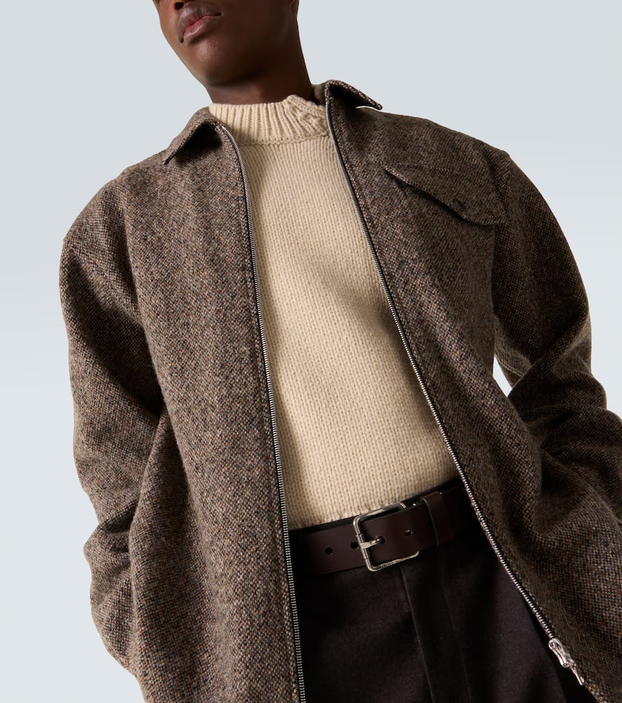 Wool and cotton-blend tweed overshirt