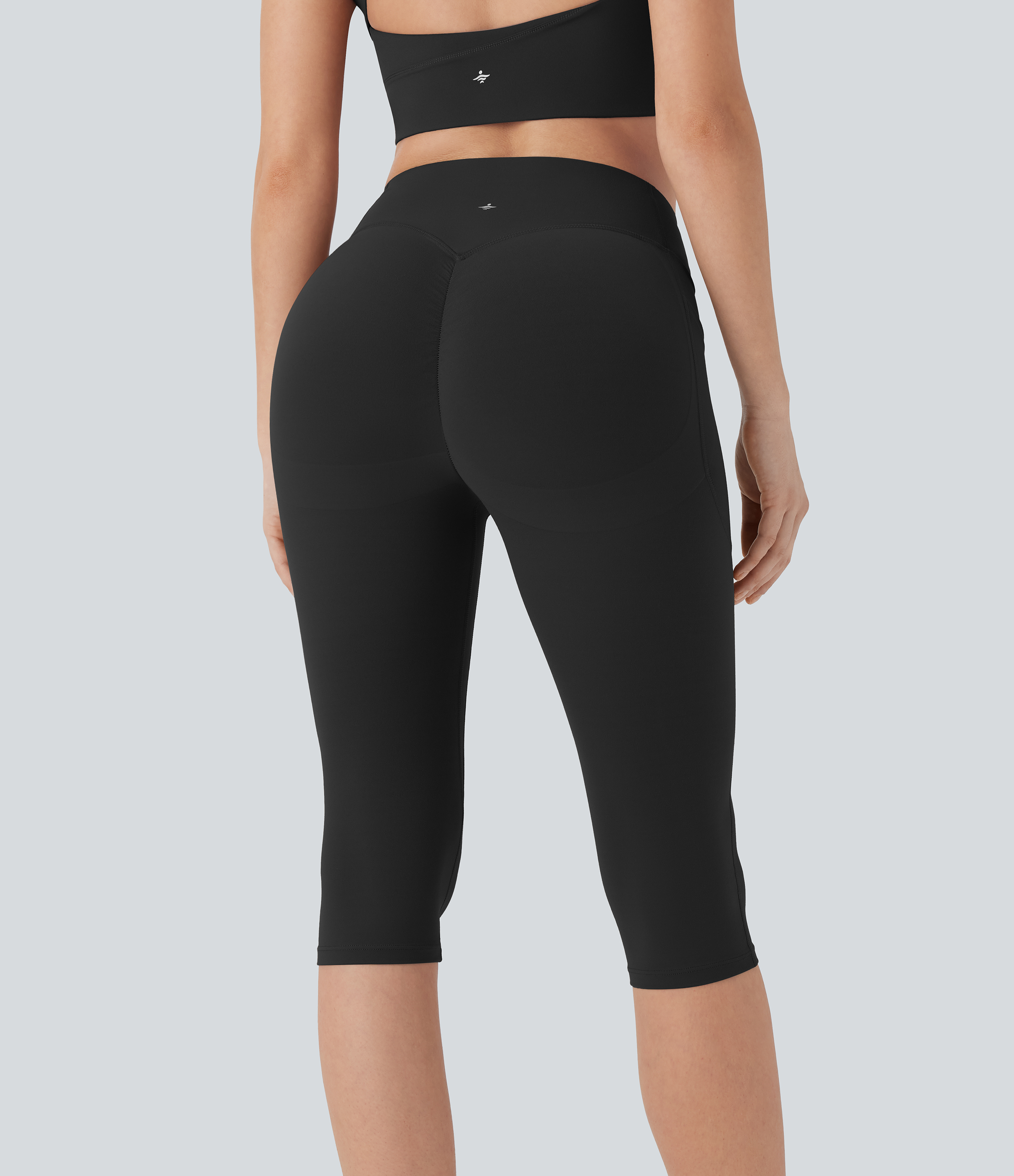 Halara Halara UltraSculpt™ High Waisted Scrunch Butt Lifting Tummy Control Shaping Training Pedal Pusher Leggings with Pockets - Black