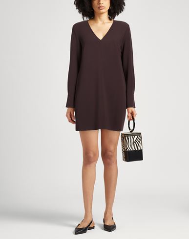 Woman Mini dress Dark brown Size 10 Polyester, Viscose, Elastane