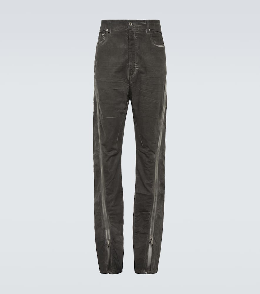 Paneled tapered jeans