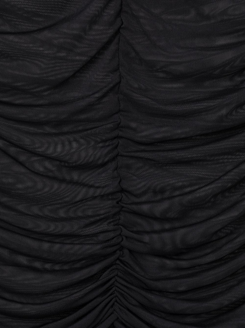 Black Cut-out Mesh Top