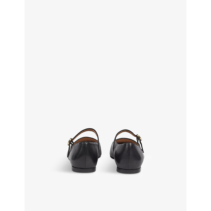 Womens Bla-black Willow Mary-jane Leather Flats