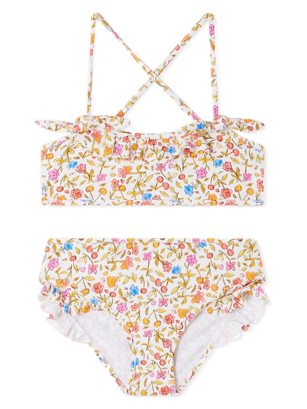 Abigael floral-print bikini - White