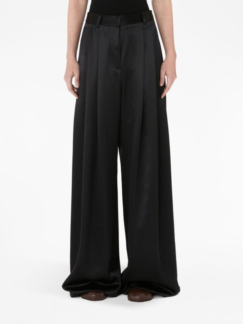 High-rise wide-leg trousers - Black