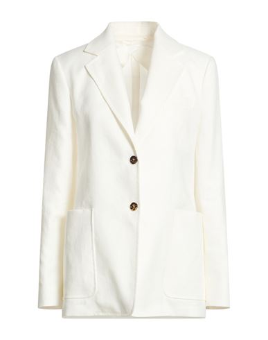 Woman Blazer White Size 6 Linen