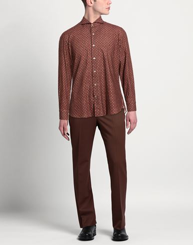 Man Shirt Chocolate brown Size 16 Cotton