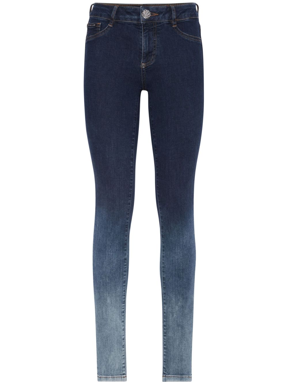 Logo-appliqué skinny jeans - Blue