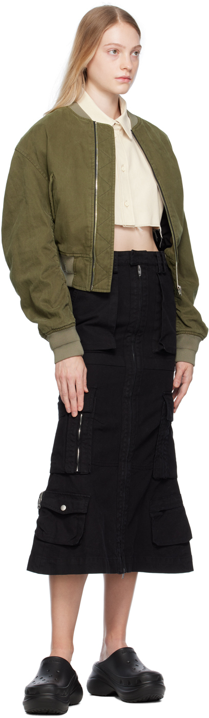 We11done Khaki MA-1 Denim Bomber Jacket