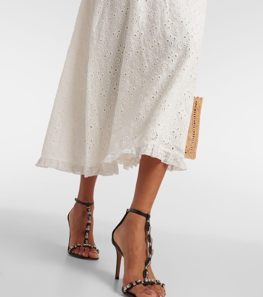 Rixo Annabella lace-trimmed satin maxi dress