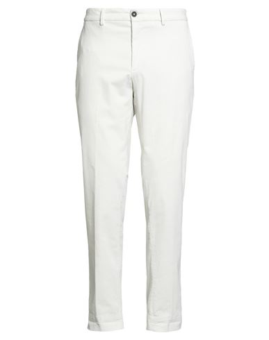 Man Pants Off white Size 38 Cotton, Elastane