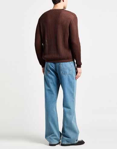 Man Sweater Chocolate brown Size L Cotton