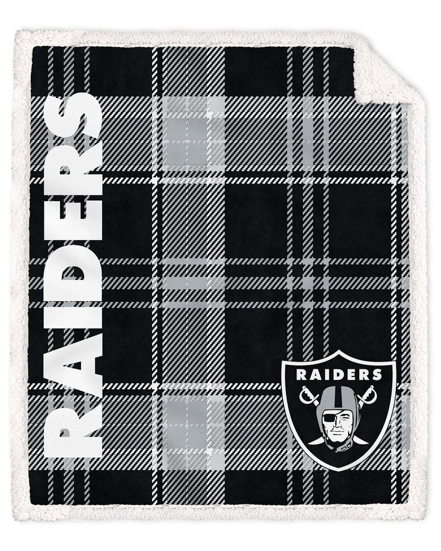 Las Vegas Raiders Nfl Team Classic Plaid Sherpa Throw