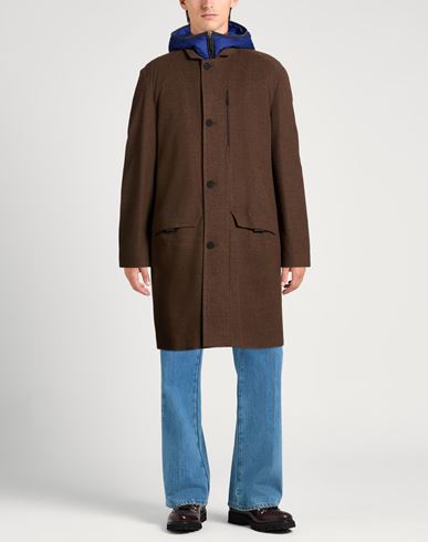 Man Coat Dark brown Size 42 Virgin Wool