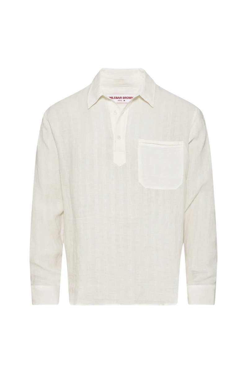 Linen Stripe Shirt — White