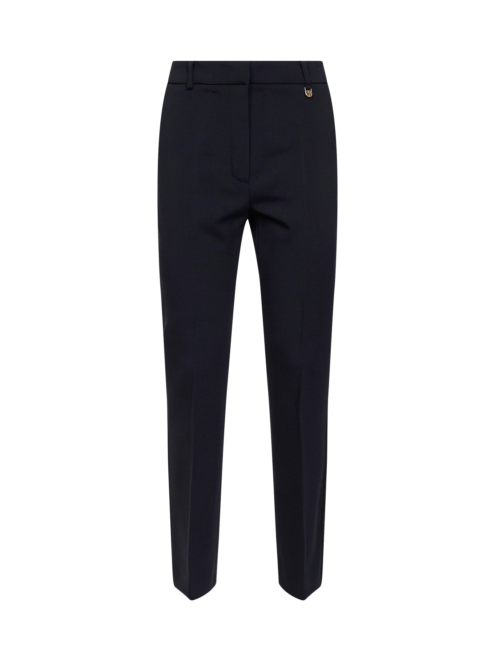 Virgin Wool Stretch Trousers — Navy