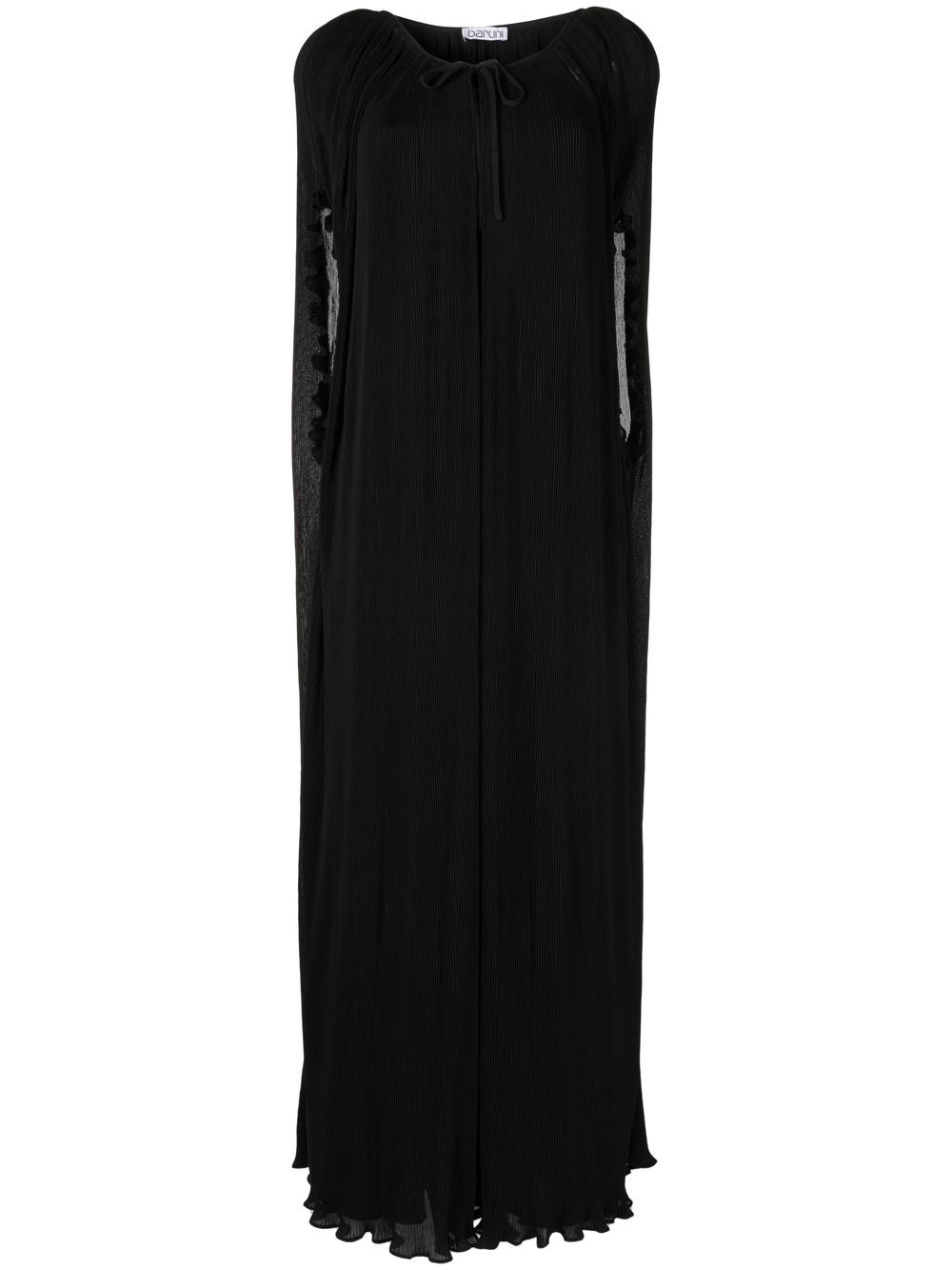 Sleeveless dress-cape set - Black