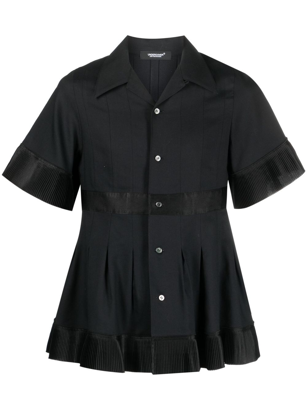 Buttoned flared shirt - Black
