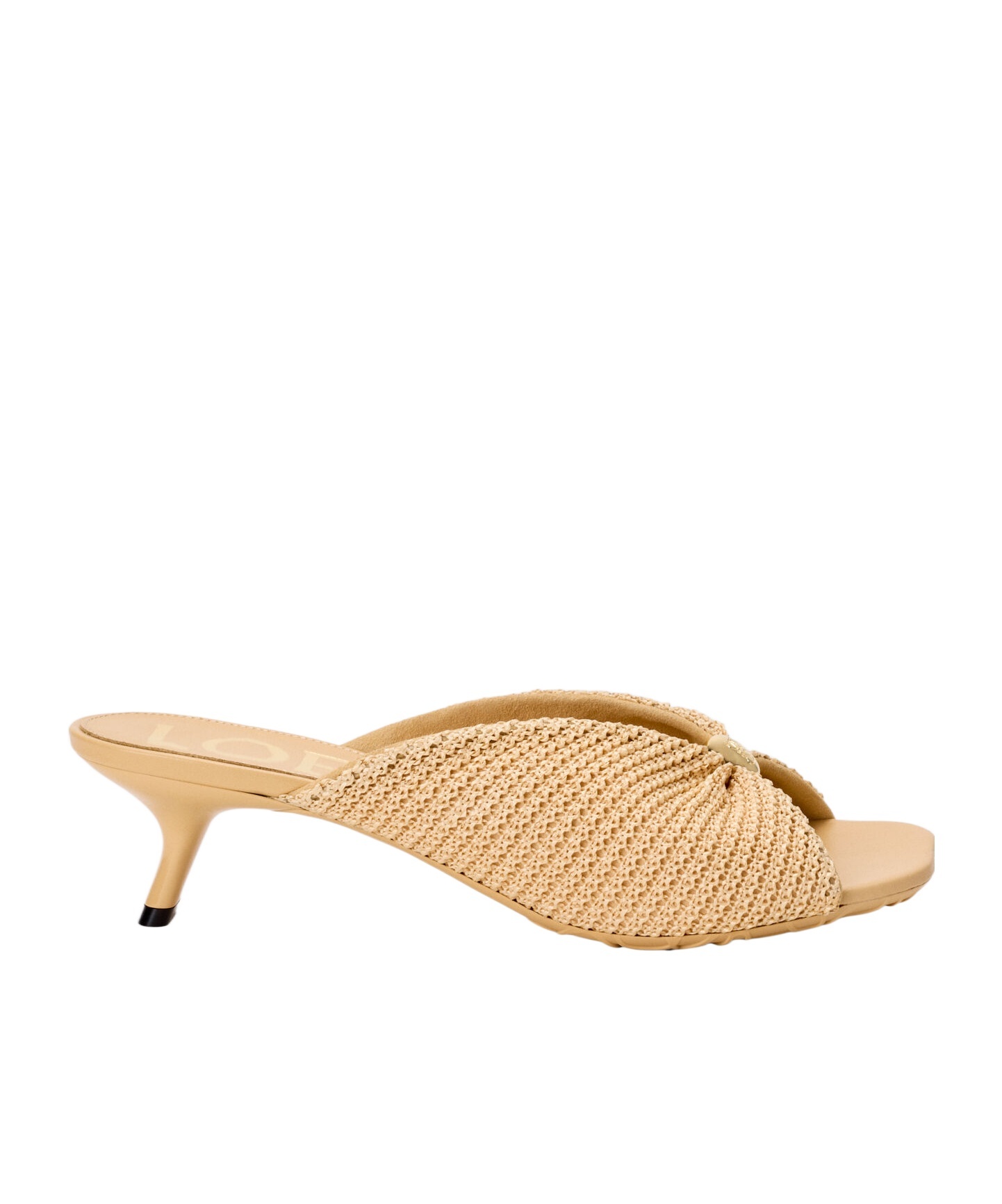 Pebble Soft slide in raffia-effect fabric