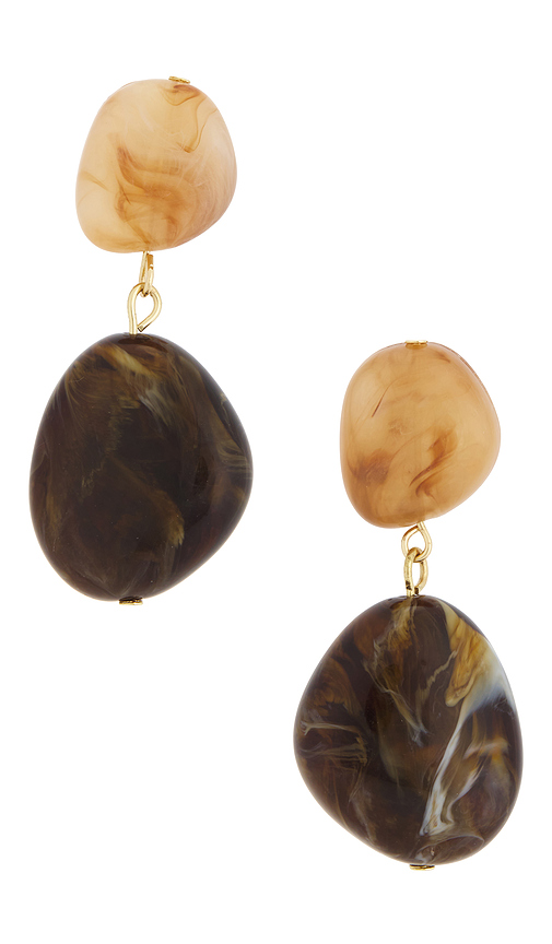 Lovers and Friends Fallon Earrings in Metallic Gold,Brown