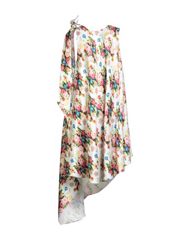 Woman Midi dress White Size 4 Silk