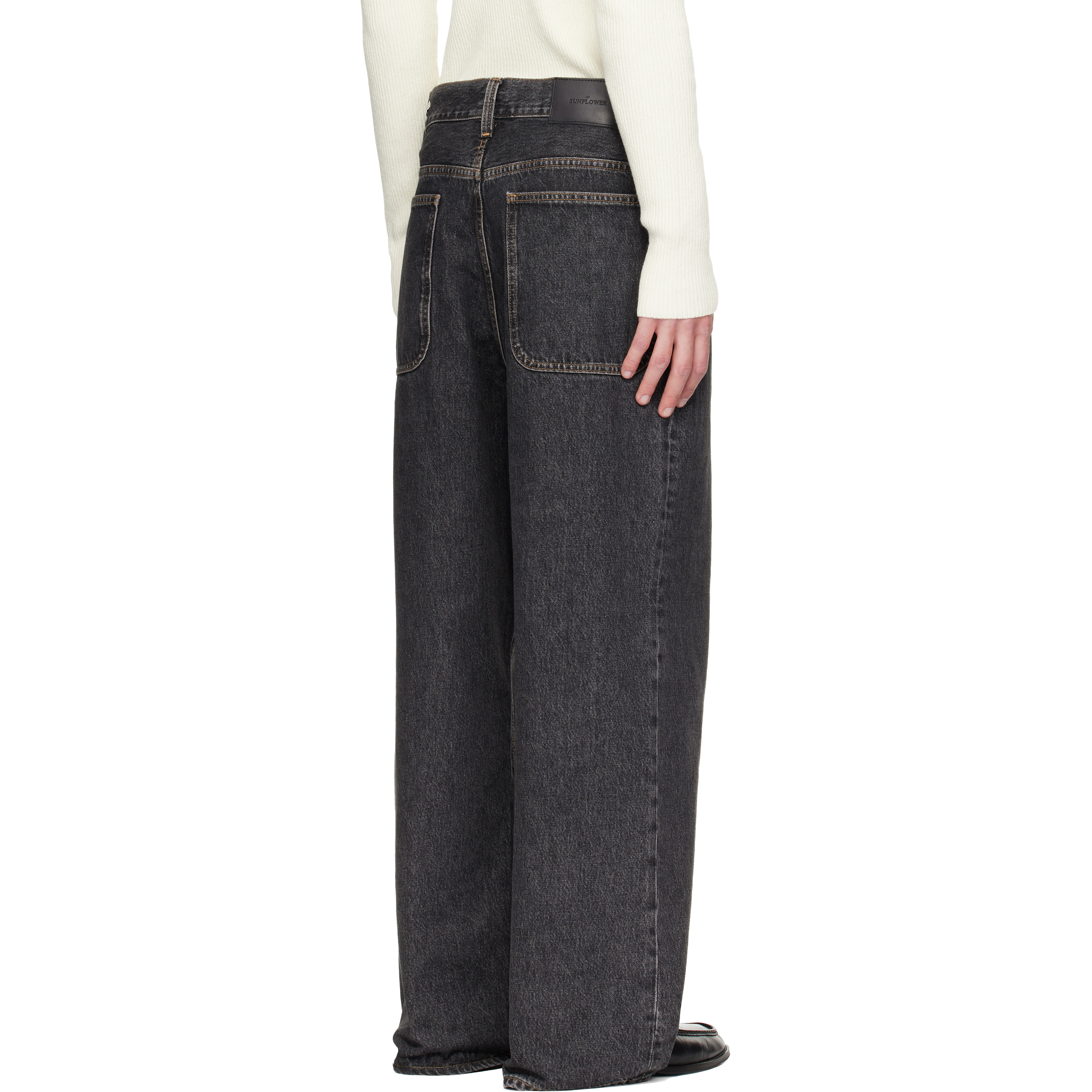 Black Super Wide Jeans