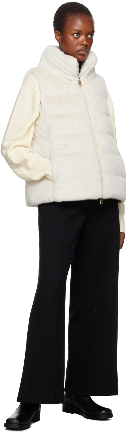 Herno Beige Lady Faux-Fur Down Vest