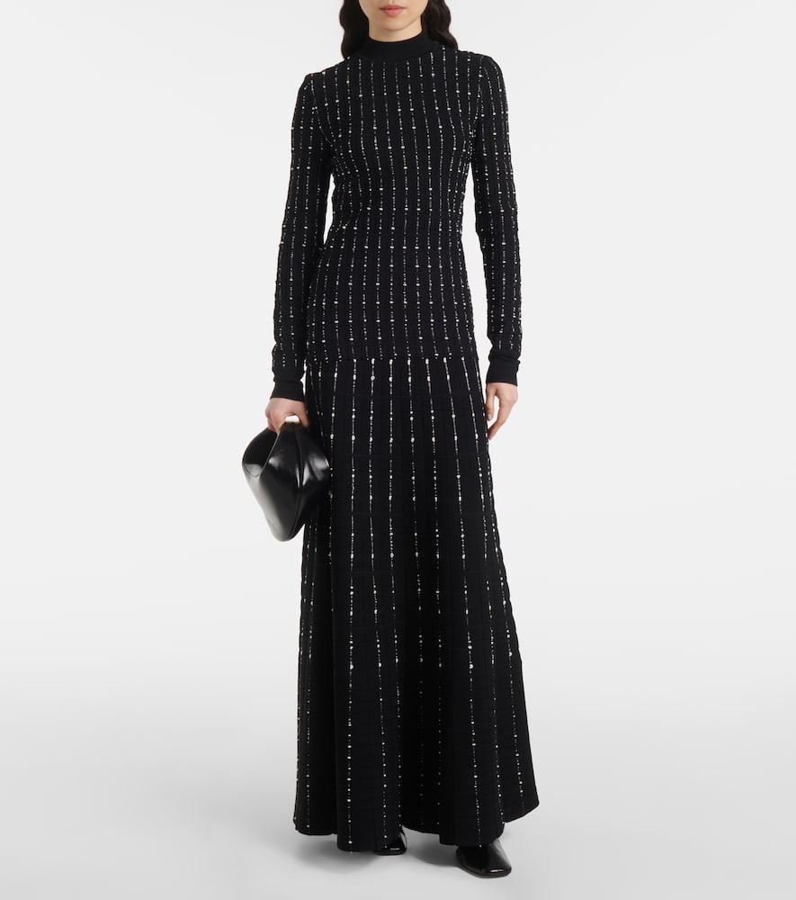 Ribbed-knit cotton-blend maxi skirt