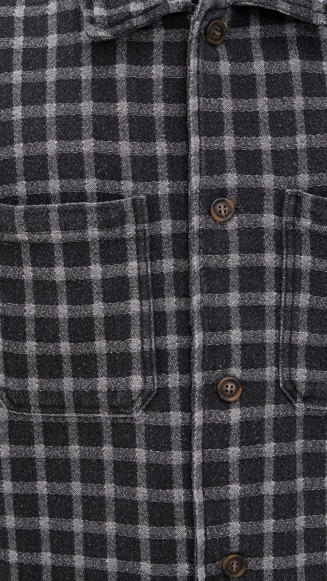 Jacquard Check Shirt Charcoal