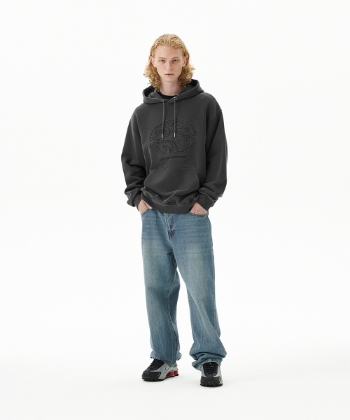 PIGMENT ECLIPSE LOGO HOODIE CHARCOAL