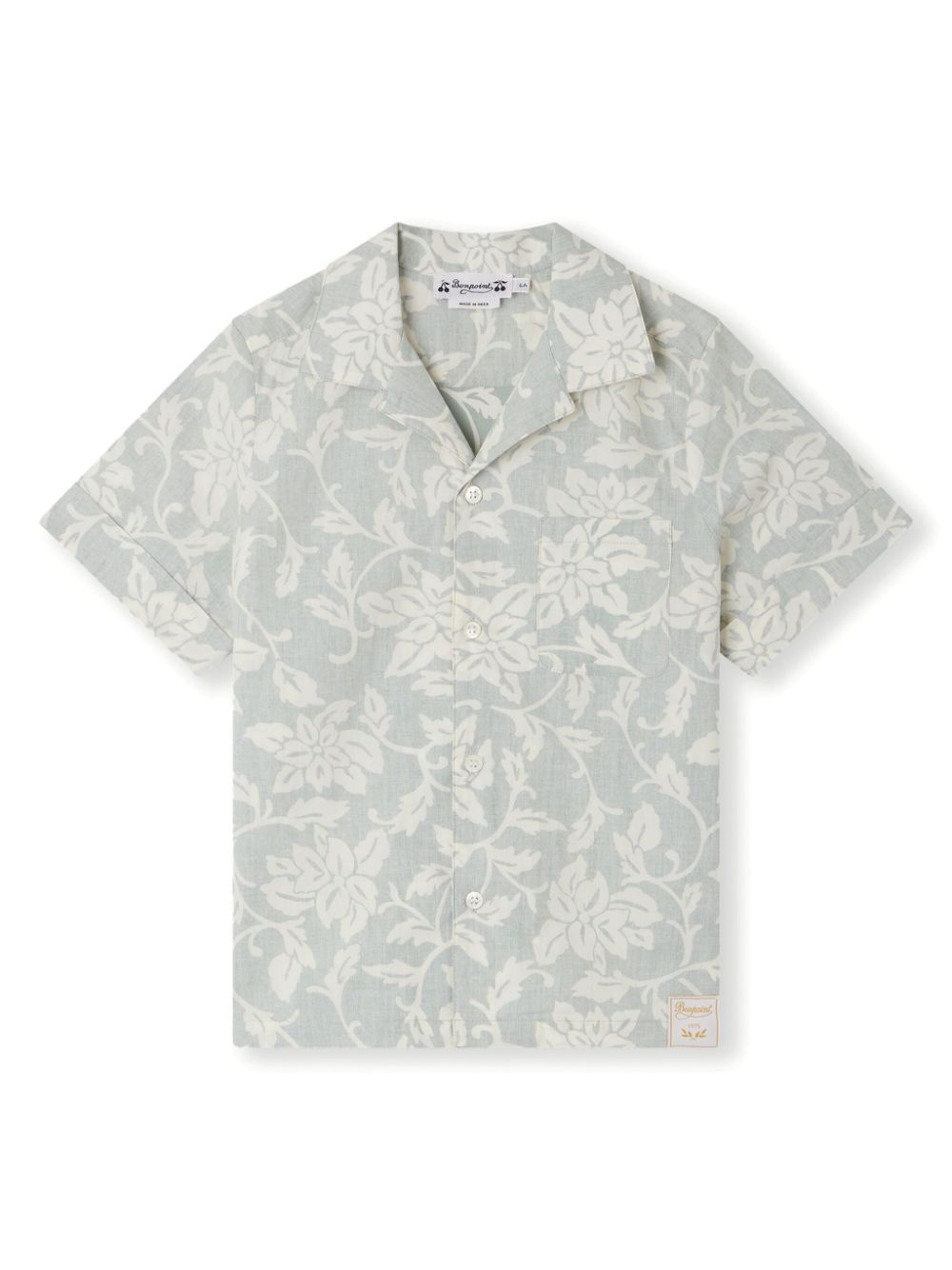 Steve floral-print cotton shirt - Grey