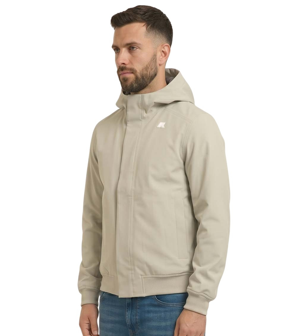 Beige Regular Hood Jacket