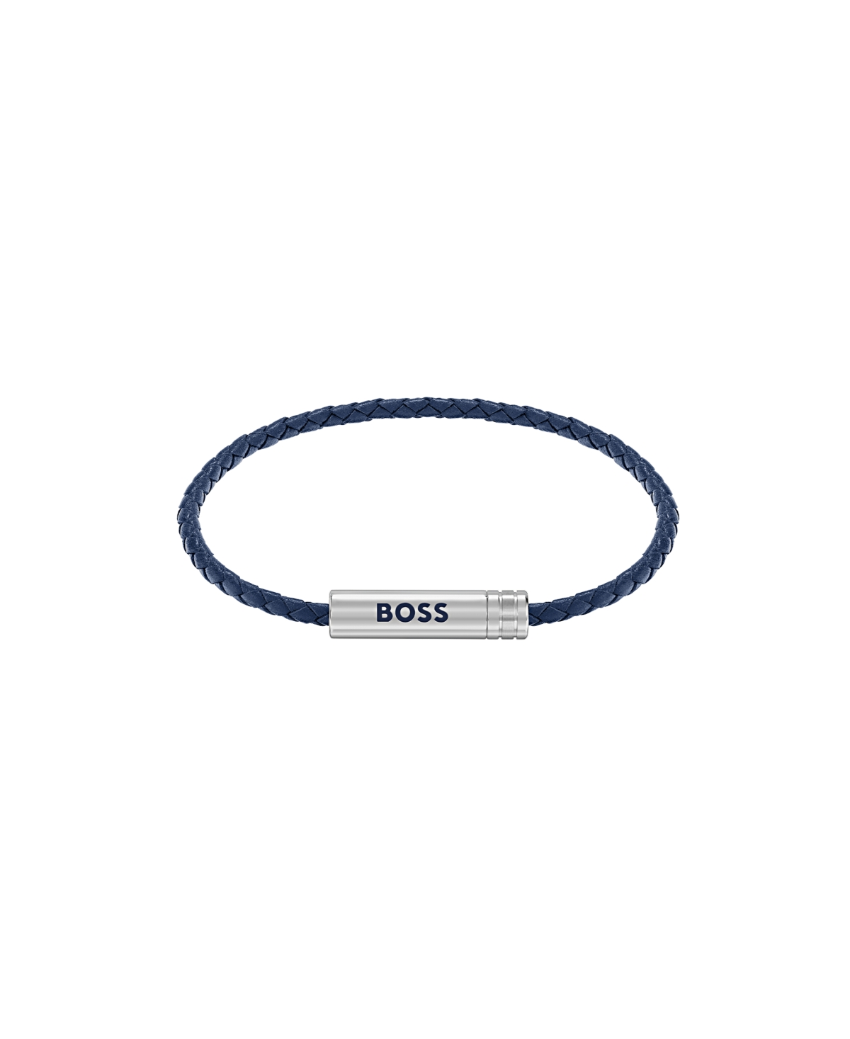Men's Ares Air Stainless Steel Blue Leather Bracelet - Blue/Silver