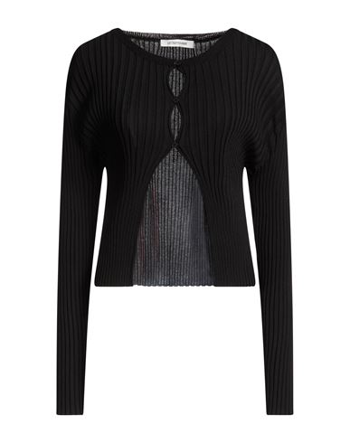 Woman Cardigan Black Size 6 Rayon, Nylon