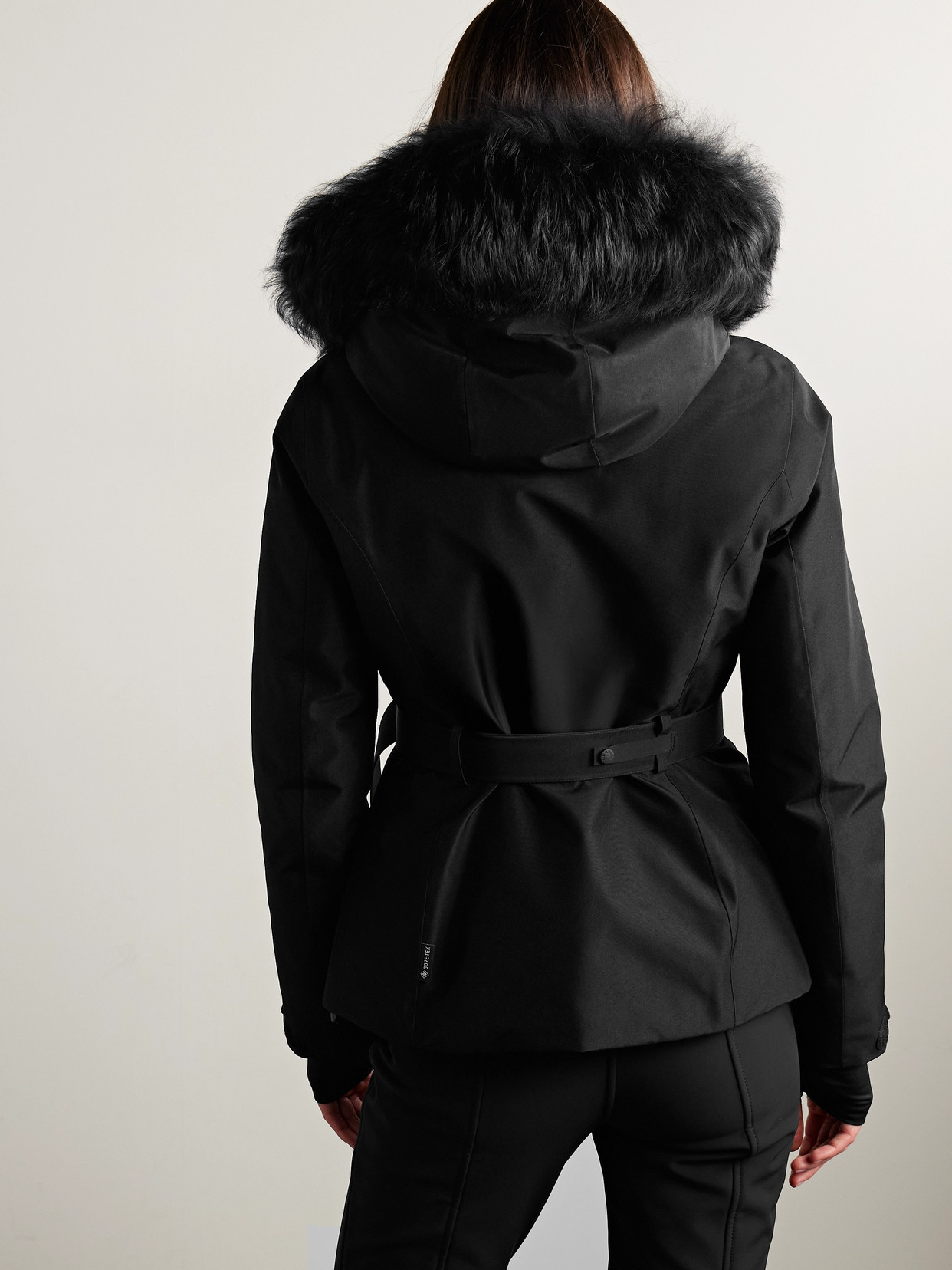 Laplance Shearling-trimmed Belted Gore-tex Down Jacket - Black