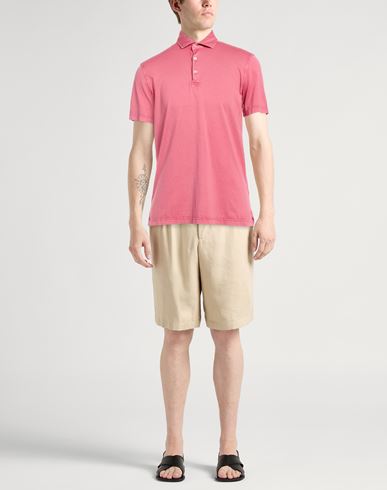 Man Polo shirt Salmon pink Size 40 Cotton