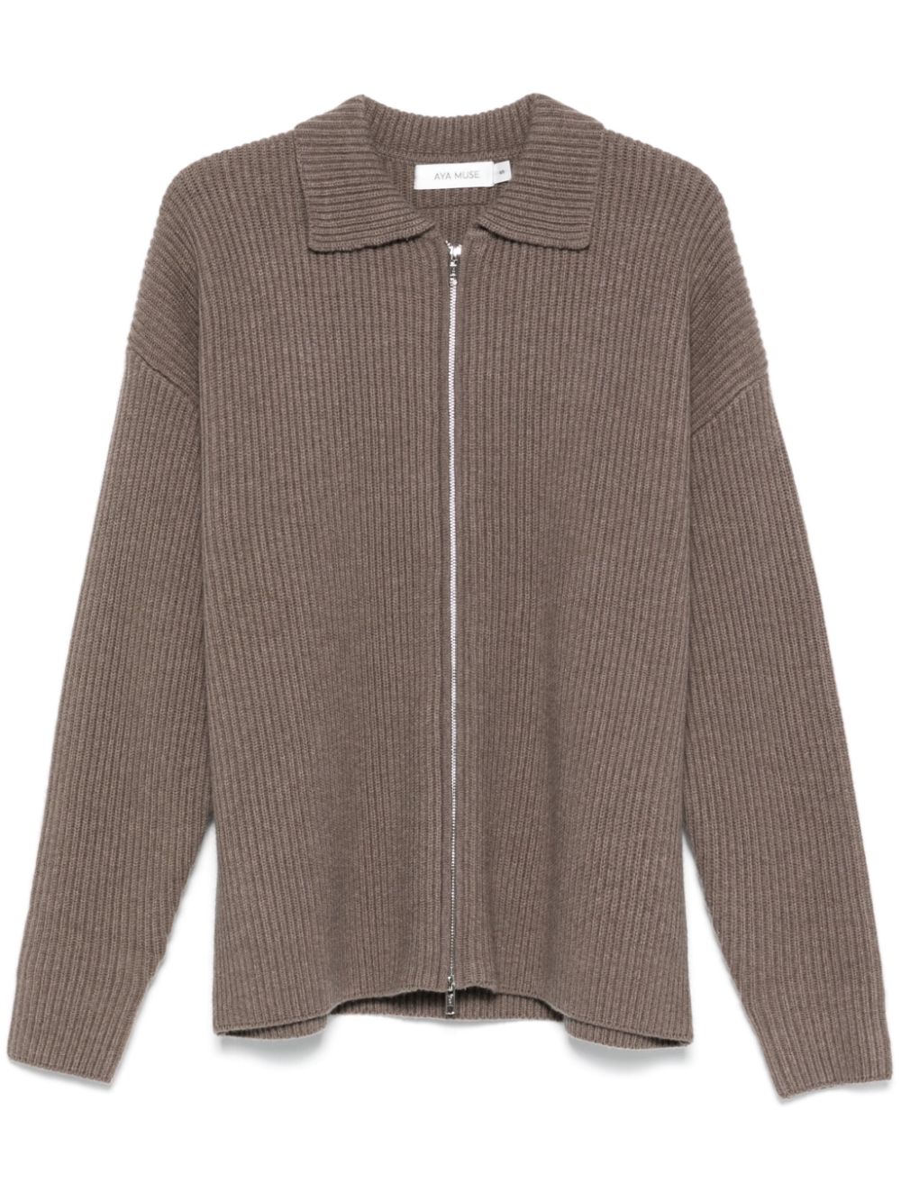 Ribbed cardigan - Brown