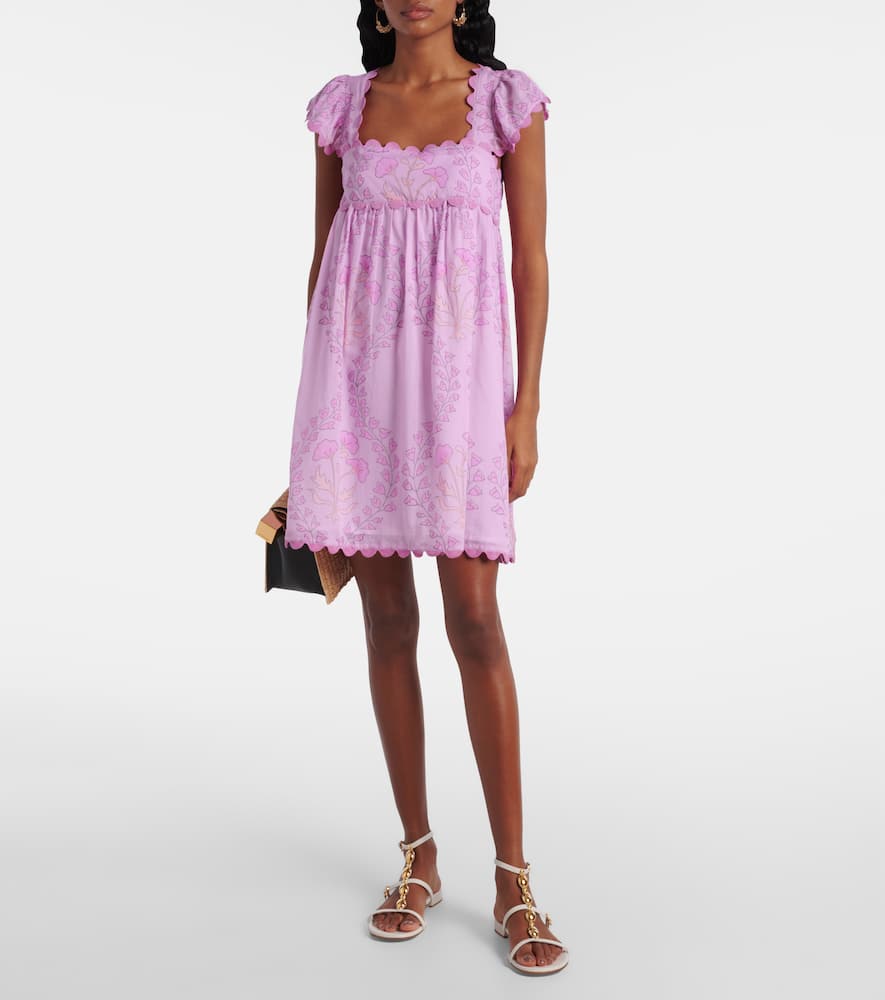 Ruffled cotton minidress