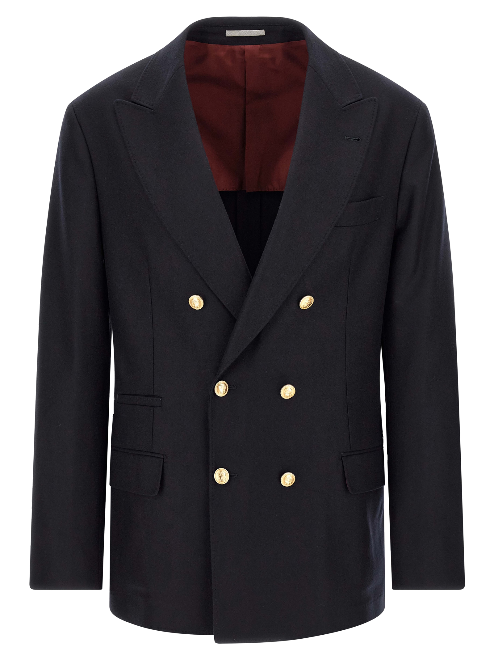 Virgin Wool Double-Breasted Blazer — Navy