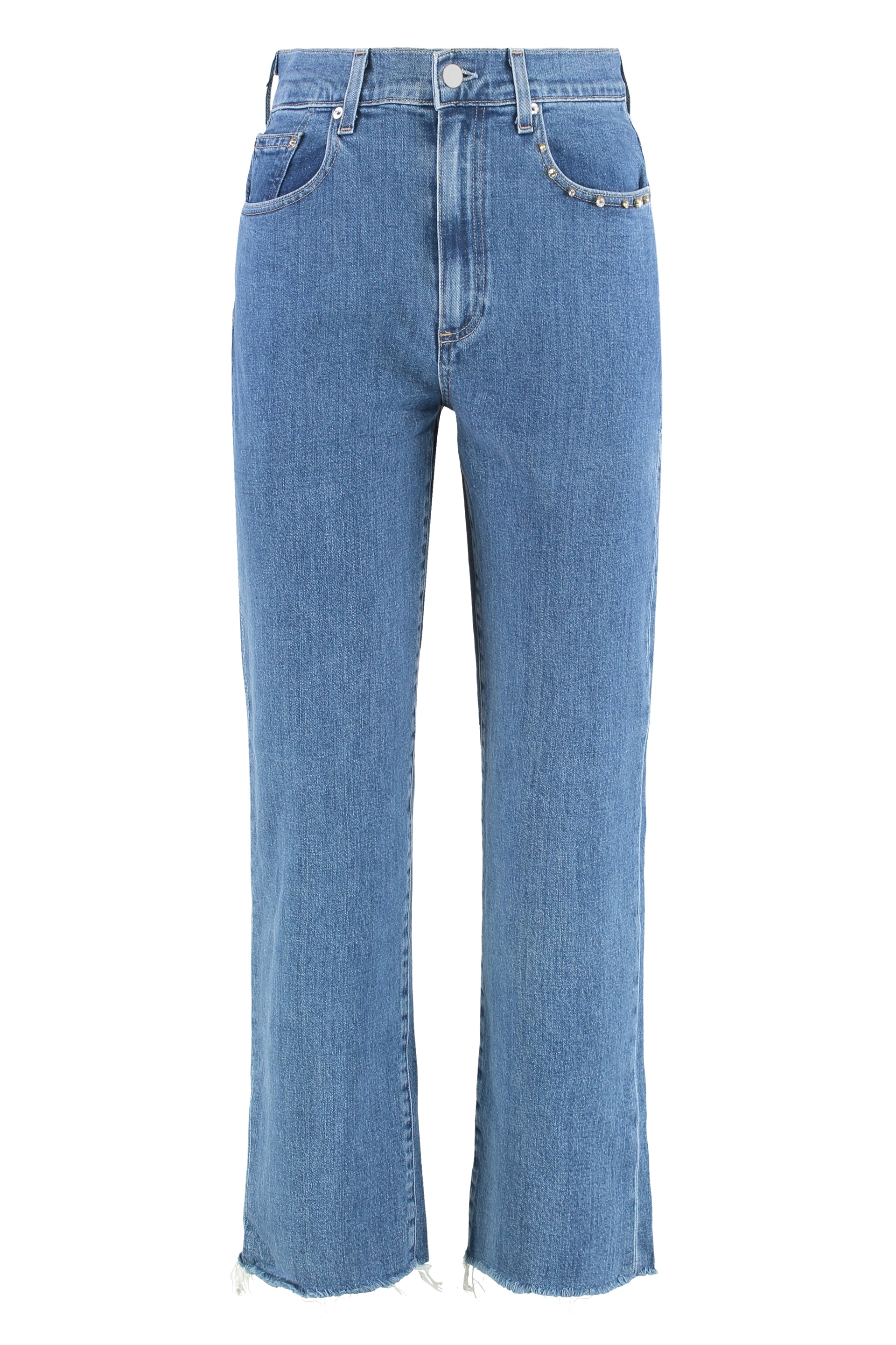 Straight Leg Jeans with Slightly Flared Hem