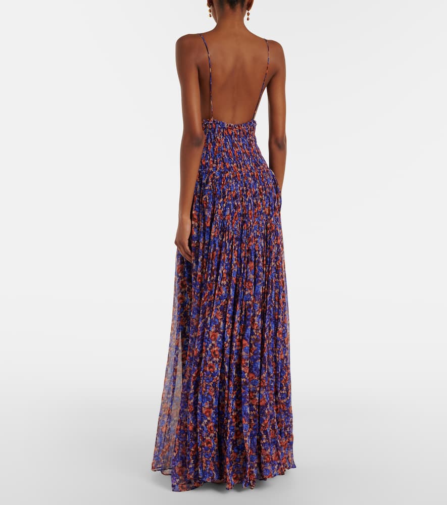 Atrani floral silk chiffon gown
