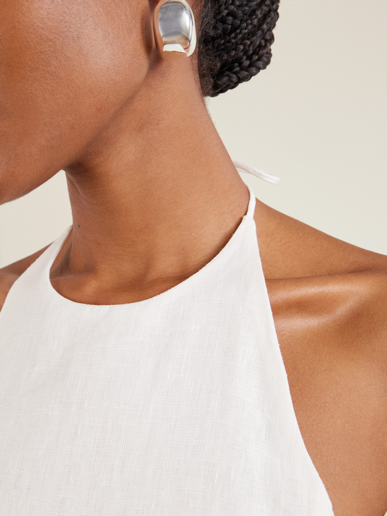 Neolia Linen Midi-dress - White