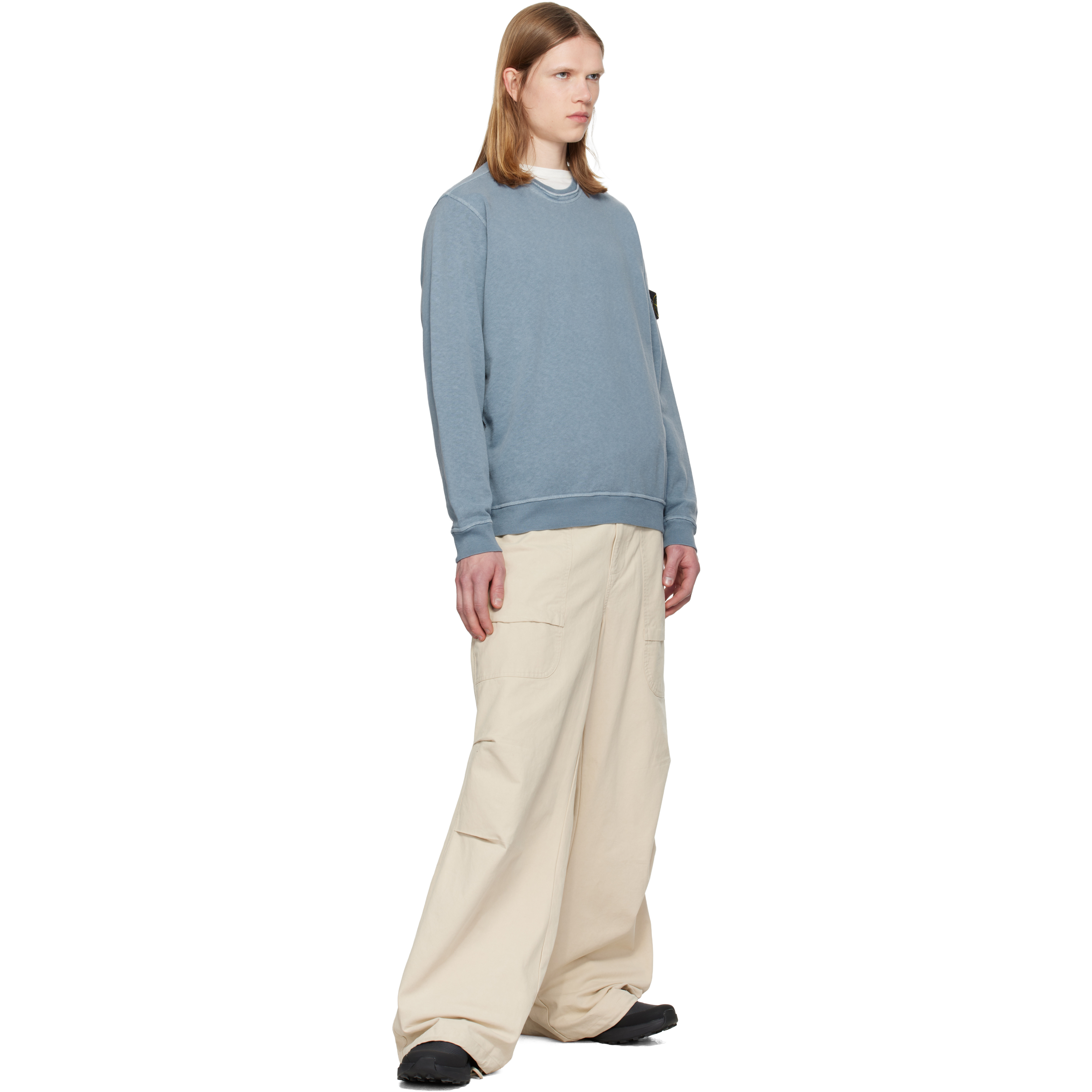 Blue 6100034 Malfilé Fleece 'Old' Effect Sweatshirt