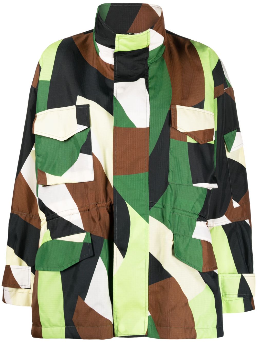Messy Masses geometric-pattern jacket - Green