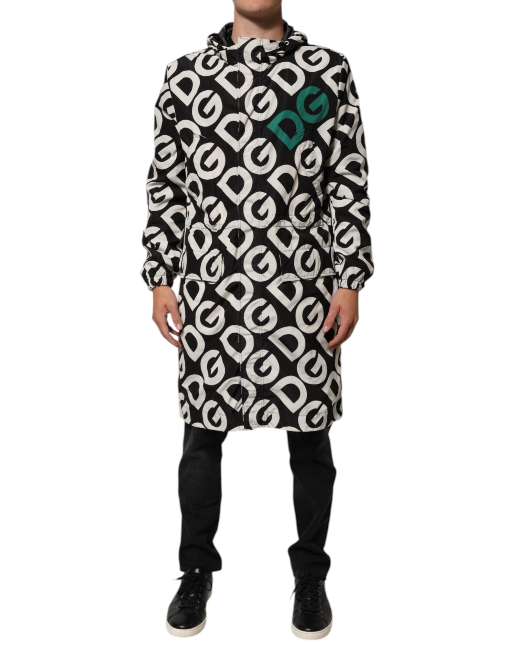 Logo-Print Hooded Jacket — Black