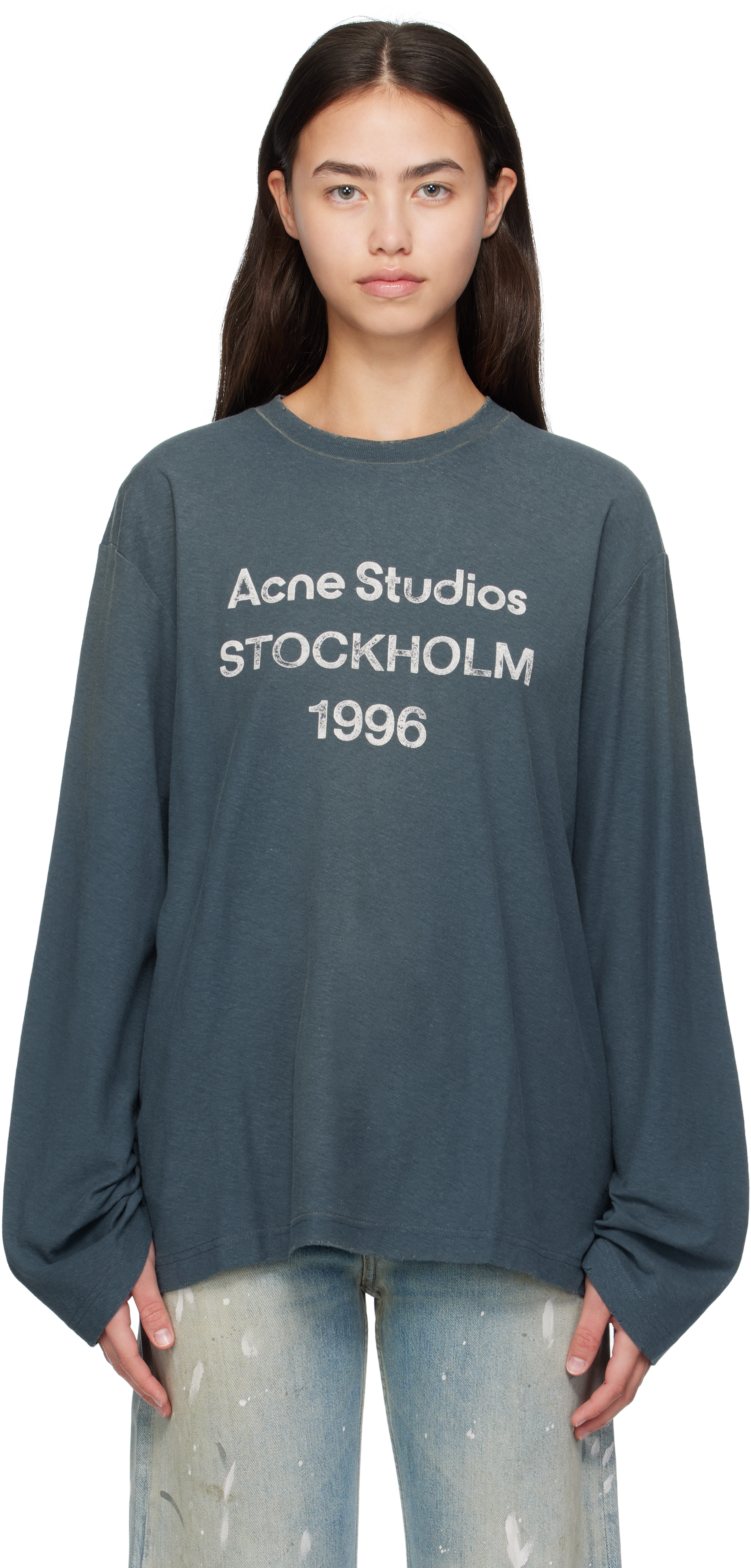 Navy Long Sleeve Logo T-shirt