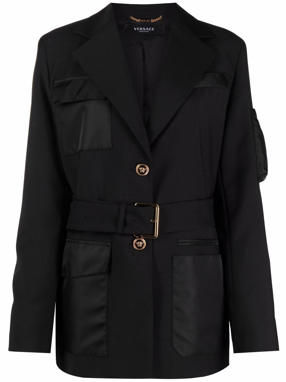 Long-sleeve belted jacket - Black